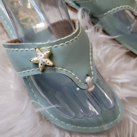 Kino Aqua Blue Starfish Sandals Size 9 - Picture 8 of 13